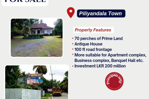 PRIME LAND FOR SALE IN PILIYANDALA TOWN