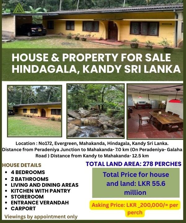 House & Property for Sale Hindagala, Kandy Sri Lanka