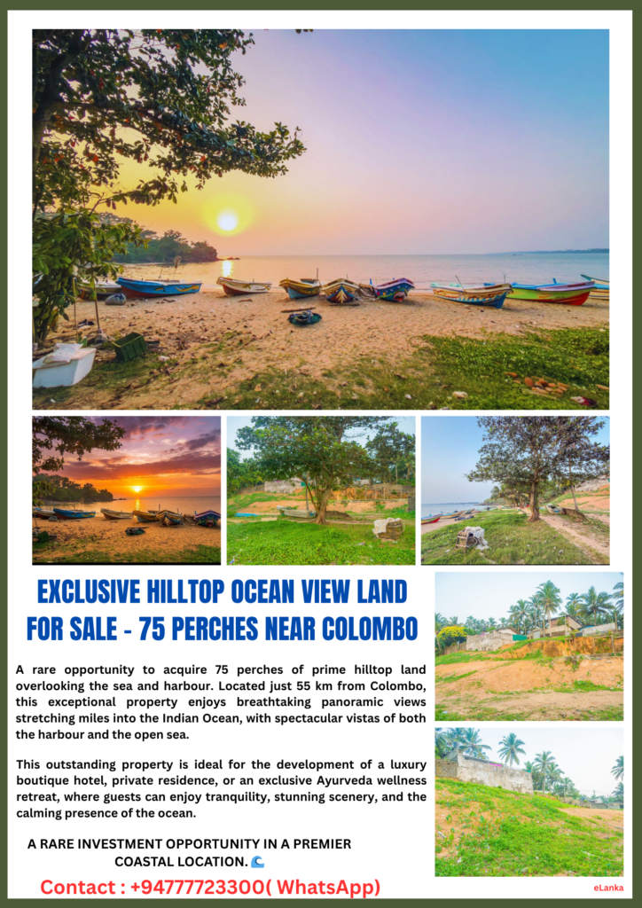 Exclusive Hilltop Ocean View Land for Sale – 75 Perches Near Colombo